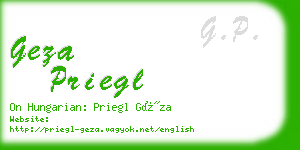 geza priegl business card